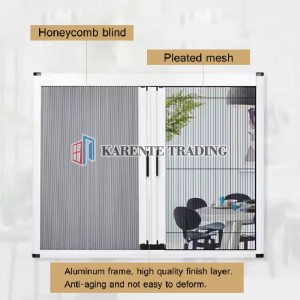 Day and night honeycomb blinds and pleated screen mesh dual combination blinds screen dual fly blinds combination