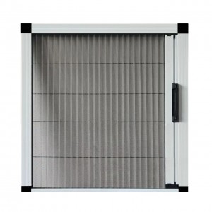 Aluminum Frame Plisse Mosquito Net Folding Sliding Door Polyester Pleated Mesh Retractable Window Fly Screen Door